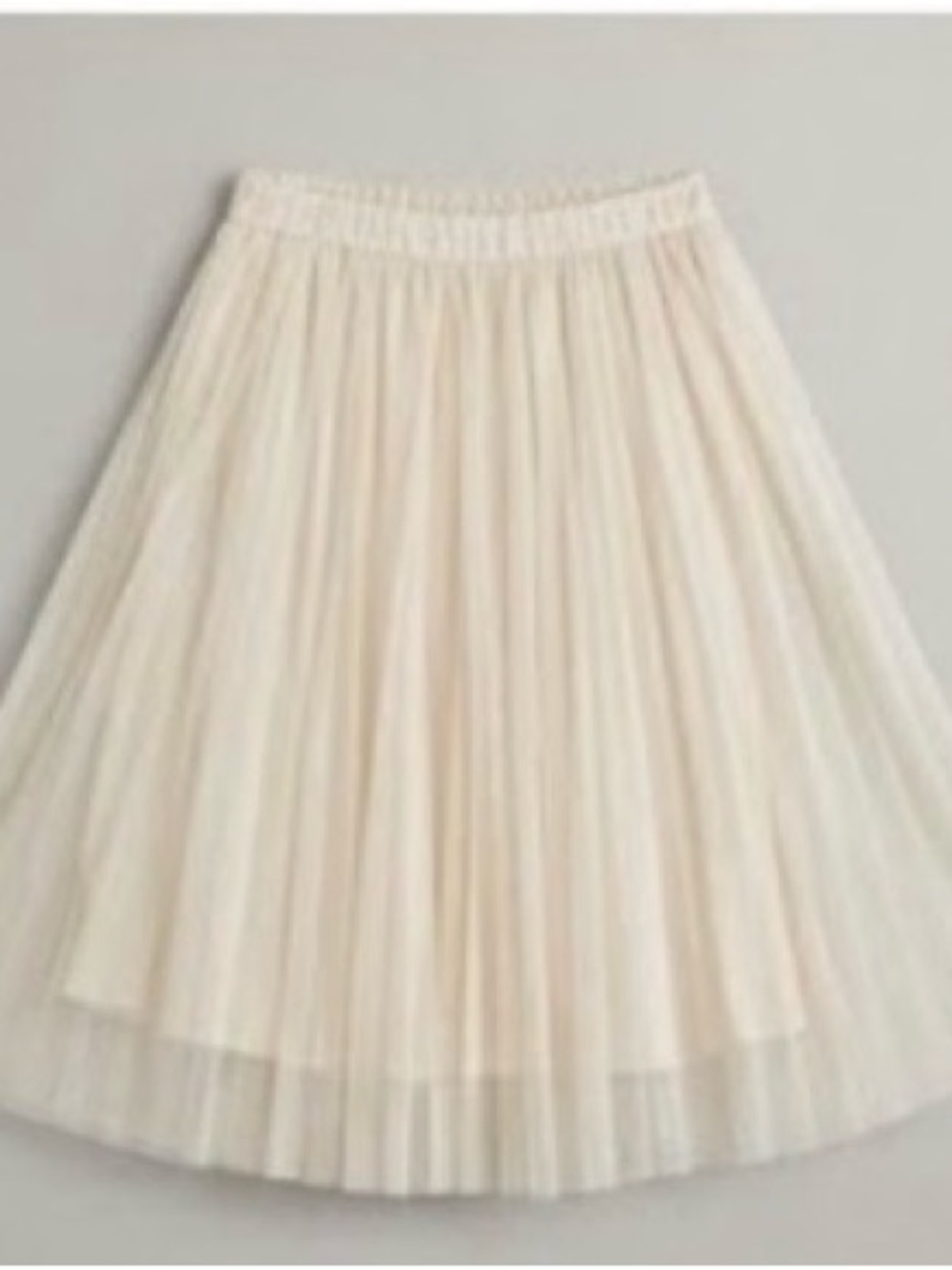 Women’s Cream Pleated Midi Skirt